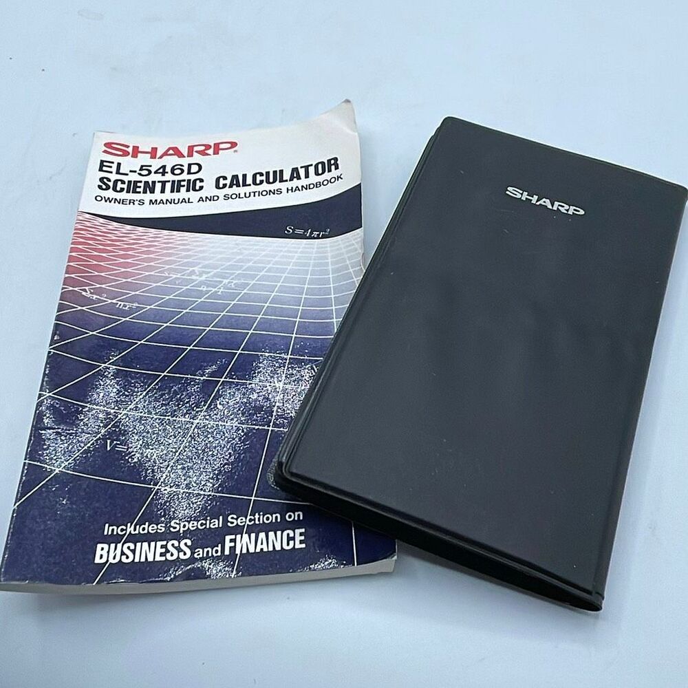 Vintage Sharp EL-546D Scientific Calculator & manual. Tested